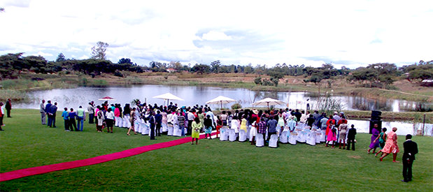 Wedding decorations at the park